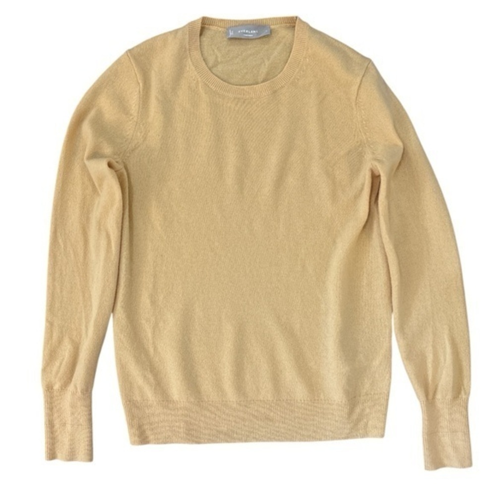 EVERLANE The Classic Crew Cashmere Crewneck Sweater Butter Yellow Size Small